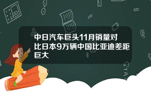 中日汽车巨头11月销量对比日本9万辆中国比亚迪差距巨大