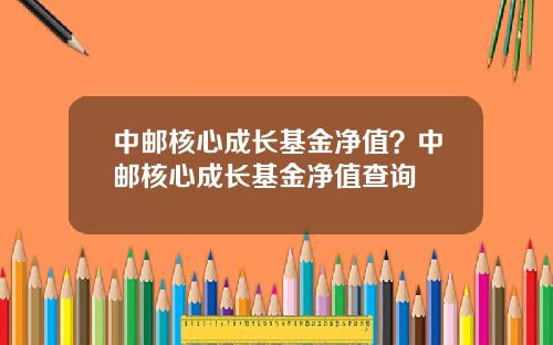 中邮核心成长基金净值?中邮核心成长基金净值查询