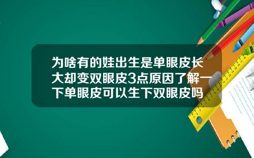 为啥有的娃出生是单眼皮长大却变双眼皮3点原因了解一下单眼皮可以生下双眼皮吗