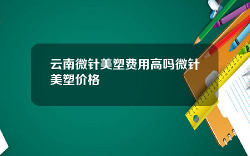 云南微针美塑费用高吗微针美塑价格