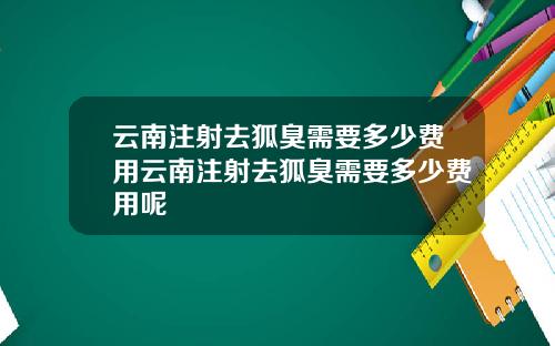 云南注射去狐臭需要多少费用云南注射去狐臭需要多少费用呢
