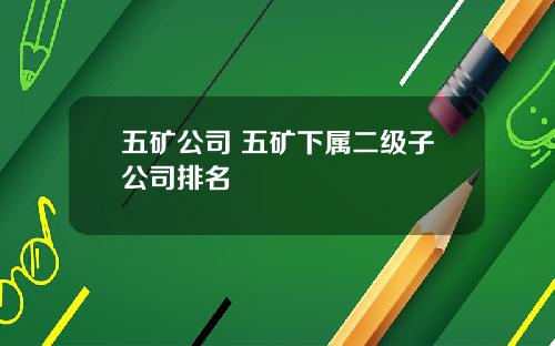 五矿公司 五矿下属二级子公司排名