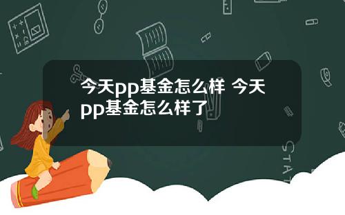 今天pp基金怎么样 今天pp基金怎么样了