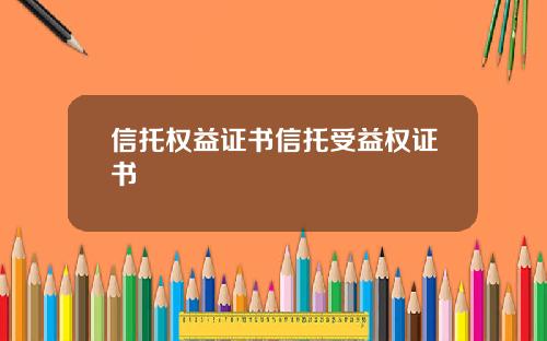 信托权益证书信托受益权证书