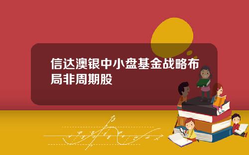 信达澳银中小盘基金战略布局非周期股