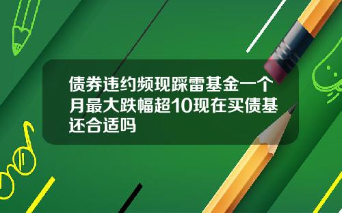 债券违约频现踩雷基金一个月最大跌幅超10现在买债基还合适吗