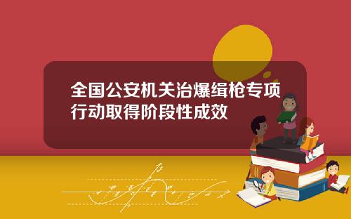 全国公安机关治爆缉枪专项行动取得阶段性成效