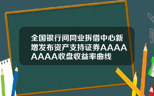 全国银行间同业拆借中心新增发布资产支持证券AAAAAAAA收盘收益率曲线