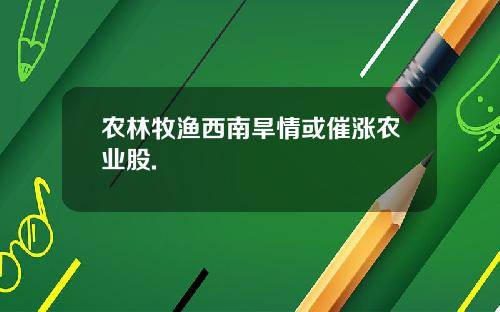 农林牧渔西南旱情或催涨农业股.