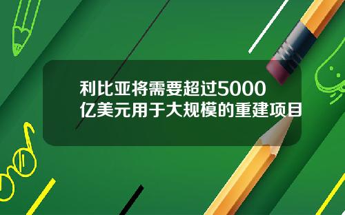 利比亚将需要超过5000亿美元用于大规模的重建项目