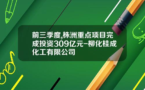 前三季度,株洲重点项目完成投资309亿元-柳化桂成化工有限公司
