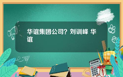 华谊集团公司?刘训峰 华谊