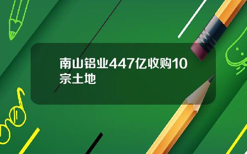南山铝业447亿收购10宗土地