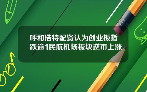 呼和浩特配资认为创业板指跌逾1民航机场板块逆市上涨