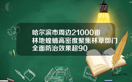 哈尔滨市周边21000亩林地蝗蝻高密度聚集林草部门全面防治效果超90