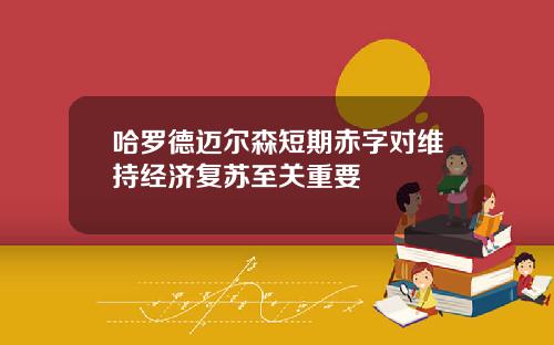 哈罗德迈尔森短期赤字对维持经济复苏至关重要
