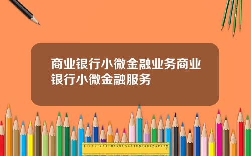 商业银行小微金融业务商业银行小微金融服务
