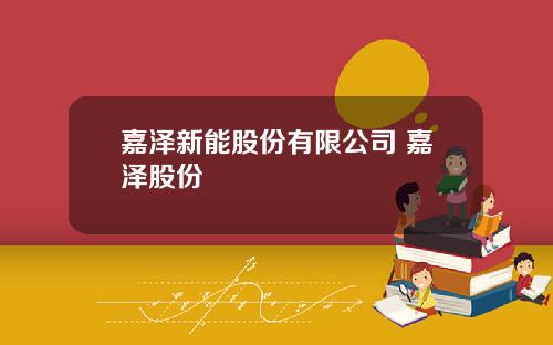 嘉泽新能股份有限公司 嘉泽股份