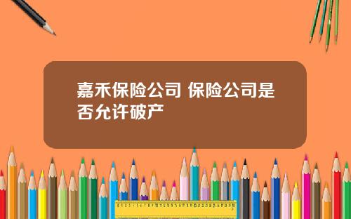 嘉禾保险公司 保险公司是否允许破产