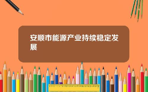 安顺市能源产业持续稳定发展