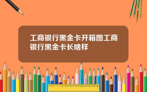 工商银行黑金卡开箱图工商银行黑金卡长啥样