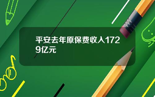 平安去年原保费收入1729亿元