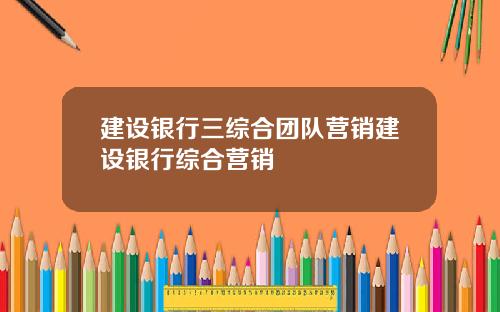 建设银行三综合团队营销建设银行综合营销