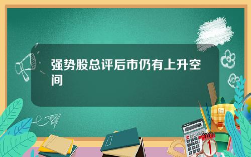 强势股总评后市仍有上升空间