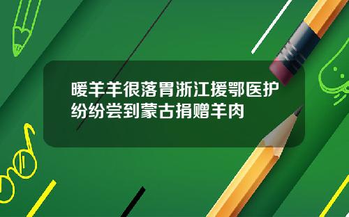 暖羊羊很落胃浙江援鄂医护纷纷尝到蒙古捐赠羊肉