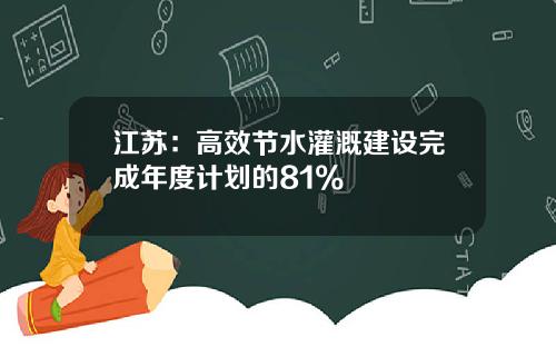 江苏：高效节水灌溉建设完成年度计划的81%