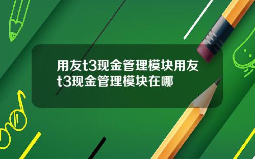 用友t3现金管理模块用友t3现金管理模块在哪