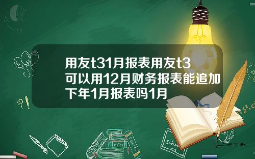 用友t31月报表用友t3可以用12月财务报表能追加下年1月报表吗1月