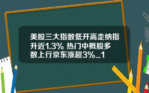 美股三大指数低开高走纳指升近1.3% 热门中概股多数上行京东涨超3%_1