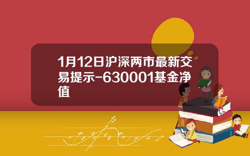 1月12日沪深两市最新交易提示-630001基金净值