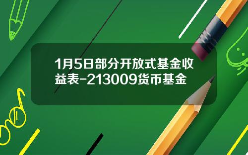 1月5日部分开放式基金收益表-213009货币基金