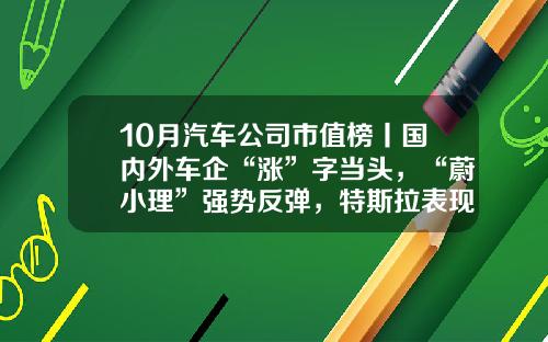 10月汽车公司市值榜丨国内外车企“涨”字当头，“蔚小理”强势反弹，特斯拉表现欠佳-宝马公司的流通股有多少