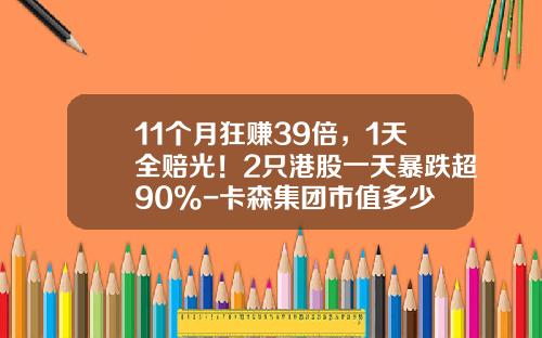 11个月狂赚39倍，1天全赔光！2只港股一天暴跌超90%-卡森集团市值多少