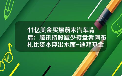 11亿美金买爆蔚来汽车背后：腾讯持股减少接盘者阿布扎比资本浮出水面-迪拜基金
