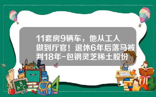 11套房9辆车，他从工人做到厅官！退休6年后落马被判18年-包钢灵芝稀土股份公司