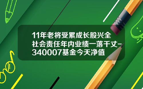 11年老将受累成长股兴全社会责任年内业绩一落千丈-340007基金今天净值