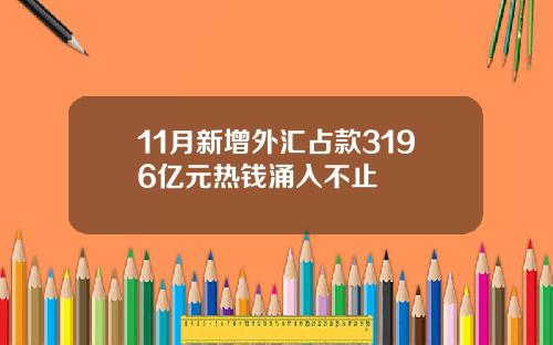 11月新增外汇占款3196亿元热钱涌入不止