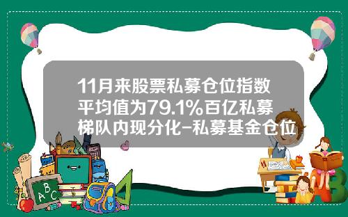 11月来股票私募仓位指数平均值为79.1%百亿私募梯队内现分化-私募基金仓位