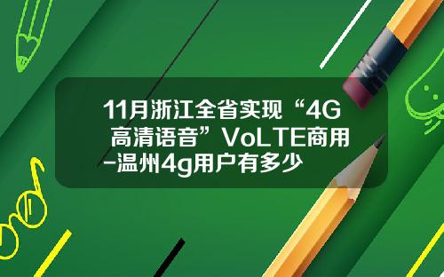 11月浙江全省实现“4G+高清语音”VoLTE商用-温州4g用户有多少