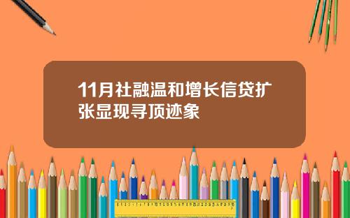 11月社融温和增长信贷扩张显现寻顶迹象