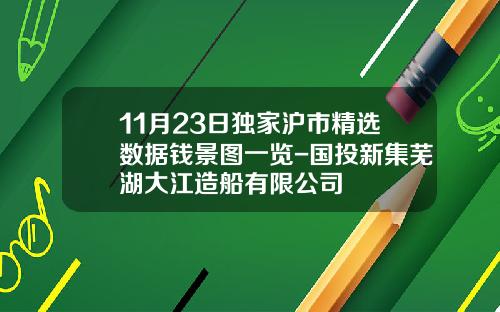 11月23日独家沪市精选数据钱景图一览-国投新集芜湖大江造船有限公司