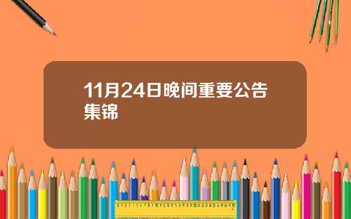 11月24日晚间重要公告集锦
