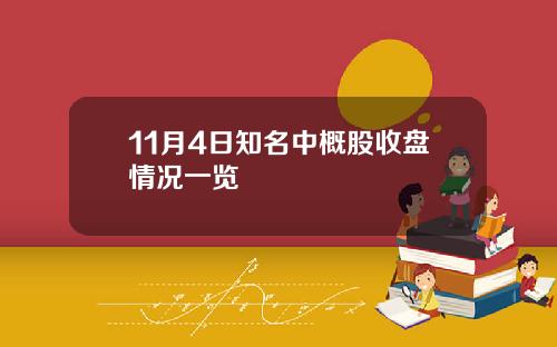 11月4日知名中概股收盘情况一览