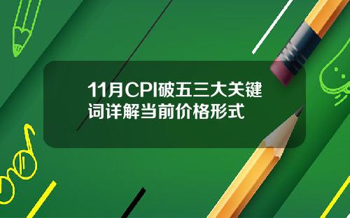 11月CPI破五三大关键词详解当前价格形式