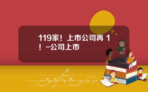 119家！上市公司再+1！-公司上市