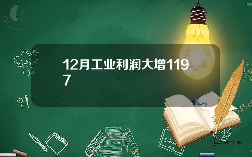 12月工业利润大增1197